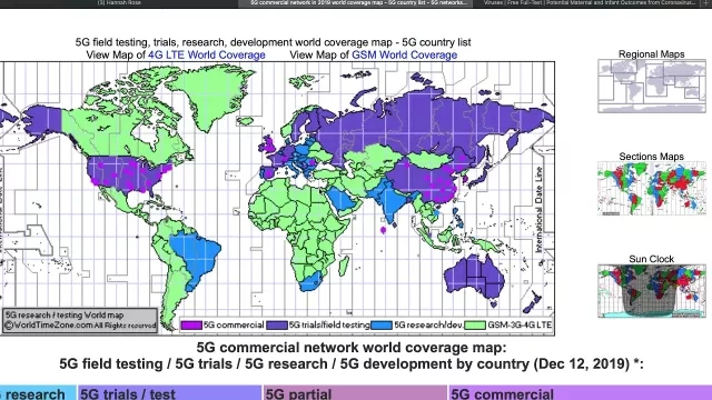 Comparison of Global 5G coverage map and global coronavirus outbreak map ...virtually identical
