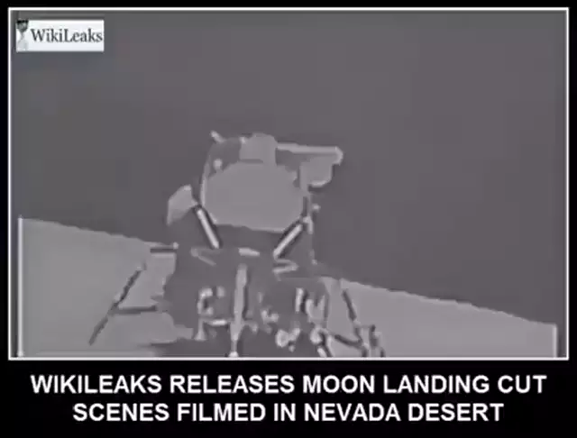 Wikileaks: released moon landing cut scenes filmed in nevada desert.