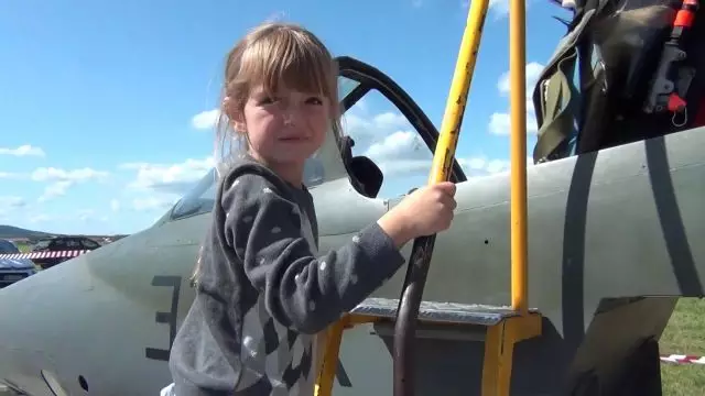 My Daughter Alwina Hross enters French Mirage Fighter Jet Cockpit & Pharaonic Ankh Tau Cross