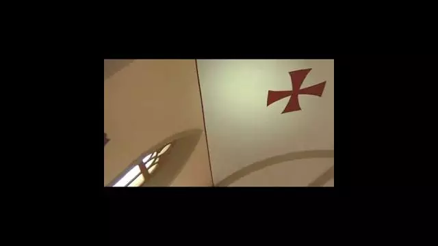 Satanic Templars turning their backs to Christ on Reversed Chairs in Ancient Knights Templar Chapel
