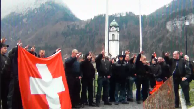 Swiss Nazi Justice Department`s Hitler Salute in Switzerland: Eidgenössische Nazi Justiz Hitlergruss