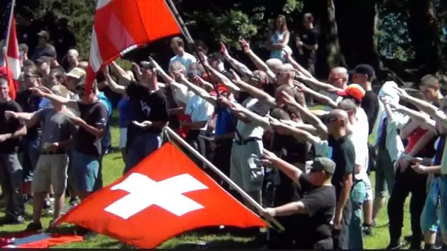 Swiss Nazi Justice Department`s Hitler Salute in Switzerland: Eidgenössische Nazi Justiz Hitlergruss