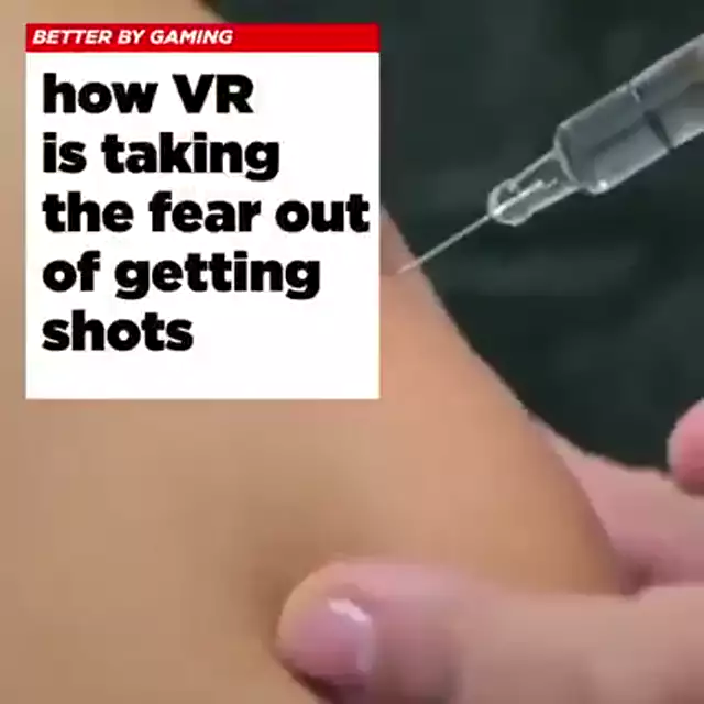 Während man Kids die Corona-Impfung verpasst, werden diese per VR in digitale Welten geschickt