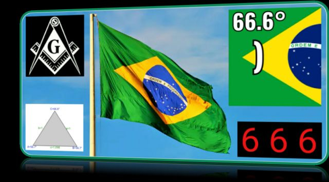 Brazil flag  number 666      666