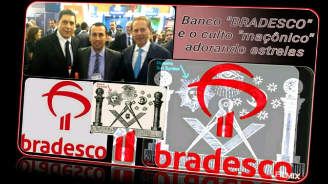 BRADESCO bank  masonic stars worshiping    -