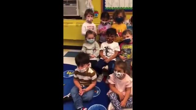 Evil, the stuff of nightmares. Children taught to sing I wear my mask to school (03-10-2021)