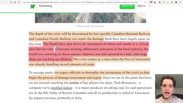 Port of Vancouver CLOSES as BC flooding damages rail & roads (Ice Age Farmer) 18-nov-2021