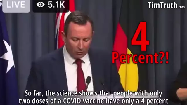 4 Percent Protection Australian Tyrant Says 2 Doses Only Give 4 Protection. Treasonous Failure (Tim Truth) 20 jan 2022