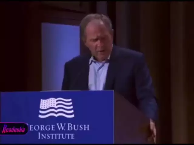 George W. Bush bei einer Rede in Texas