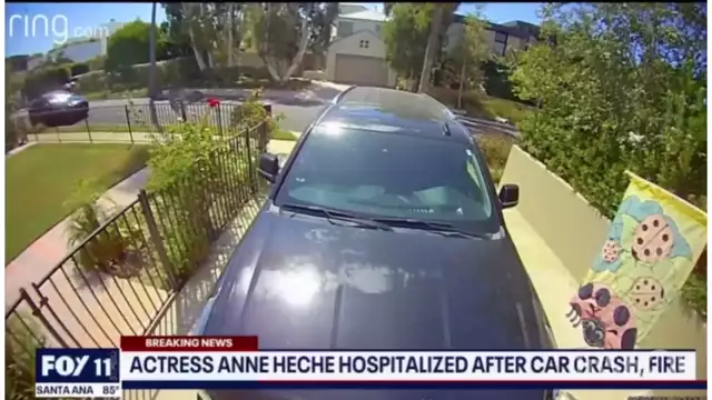 Actor Anne Heche Pops Up on Stretcher After Crashing into House #shorts (09-8-2022)