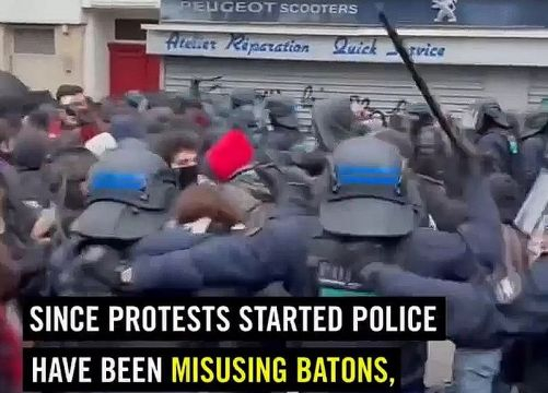 Massive Polizei Gewalt bei Protesten in Frankreich