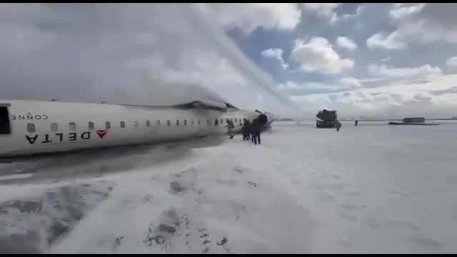 A Delta Airlines plane crashed at Toronto Pearson Airport in Canada